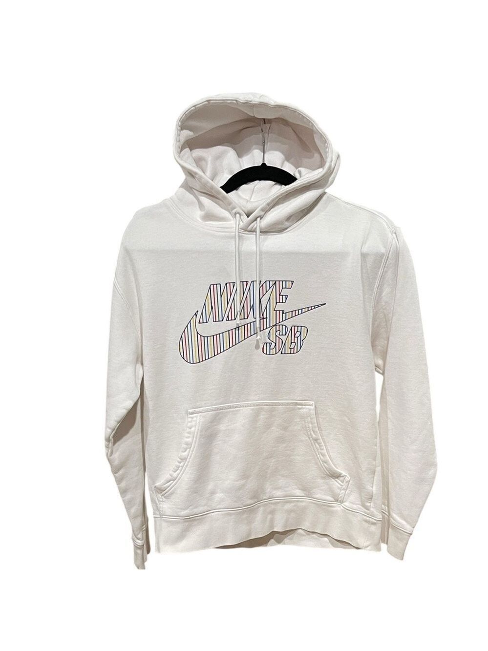Nike SB  Stripes Graphic Hoodie White SZ XS